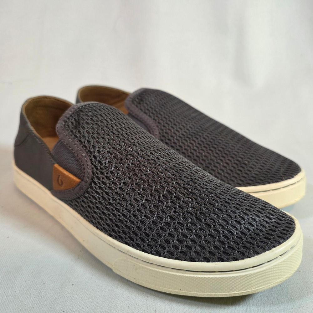 OluKai Pehuea Gray Mesh Slip On Sneakers Womens 8